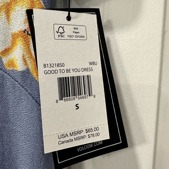 NWT Volcom “Good to be you” Cornflower Blue Floral Maxi Dress - Picture 8 of 9